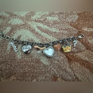 Guess Heart Charm Bracelet Watch